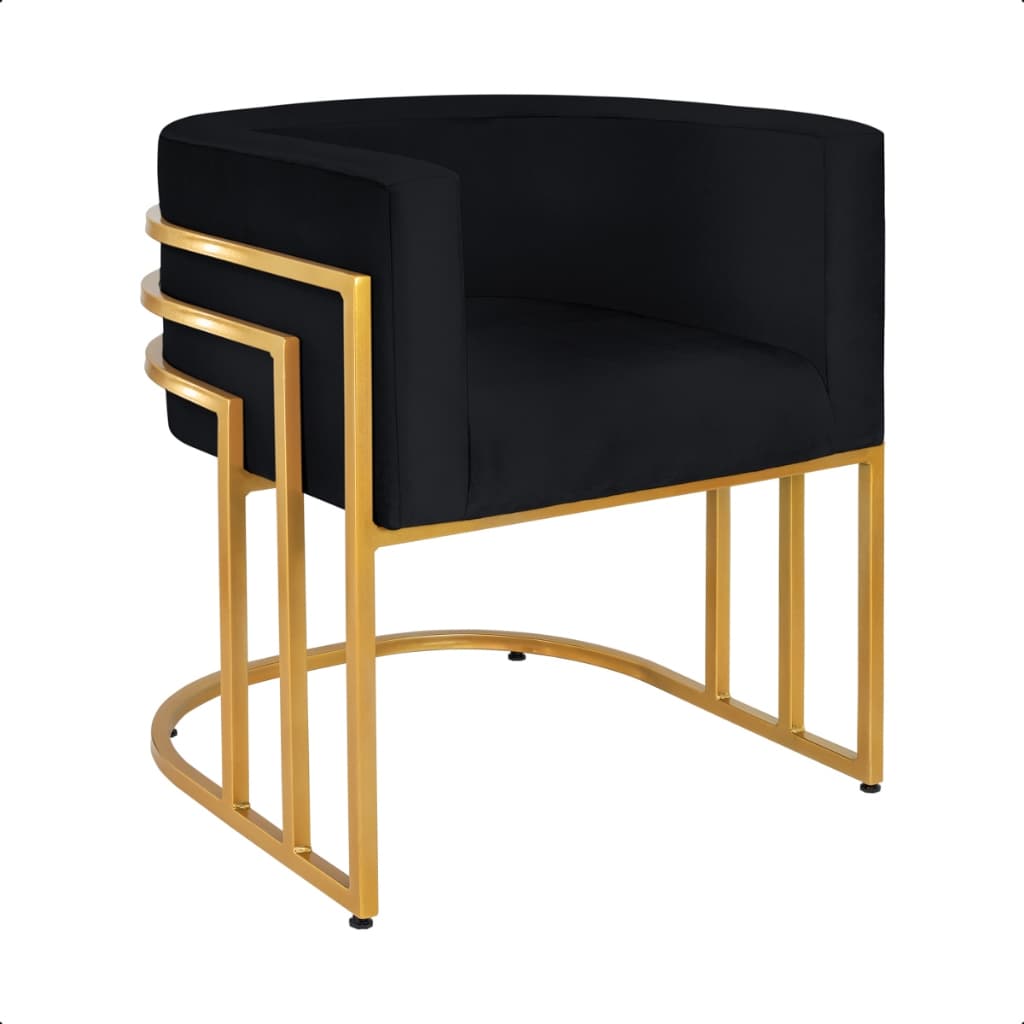 Poltrona Decorativa base de Ferro Para Sala, Mesa de Jantar, Escritório, Salão, Suporta até 150kg
