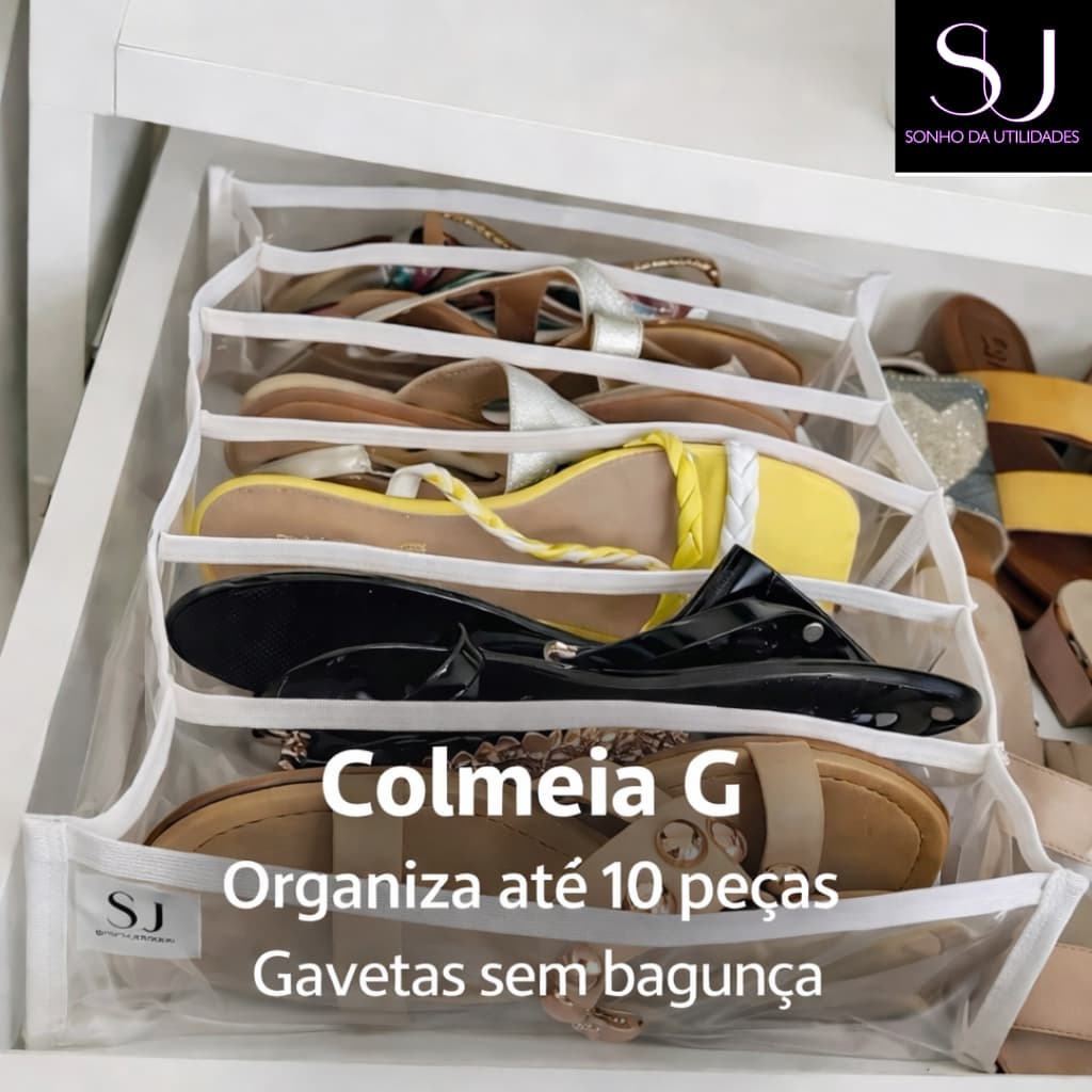 Colmeia organizadora para camisetas e blusas dry fit  30x10x25 G Branca -  SU Sonho da Utilidades