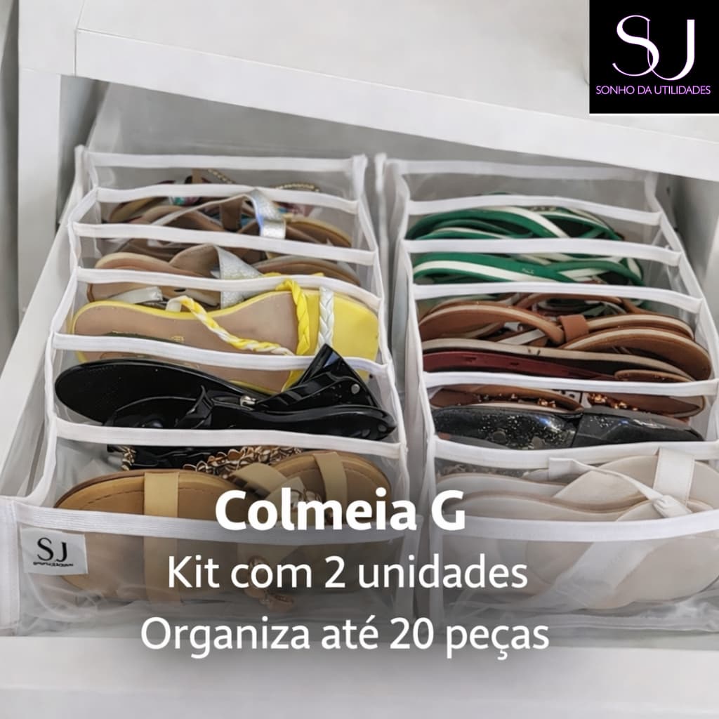 Colmeia Organizadora G Kit com 2 Unidades | Organiza até 20 Peças | Gavetas e Closet SU SONHO