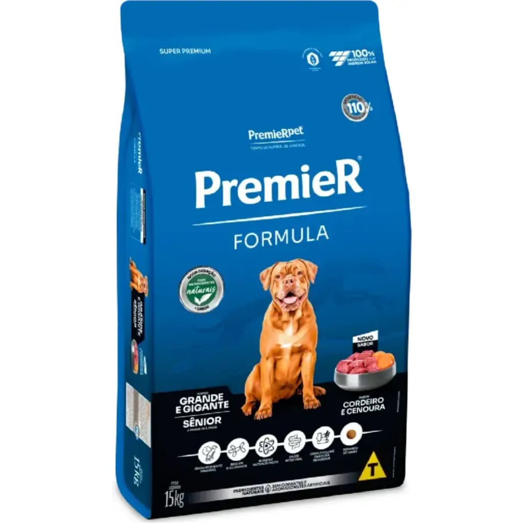 Ração Premier Formula Para Cães Sênior Grande Cordeiro 15kg