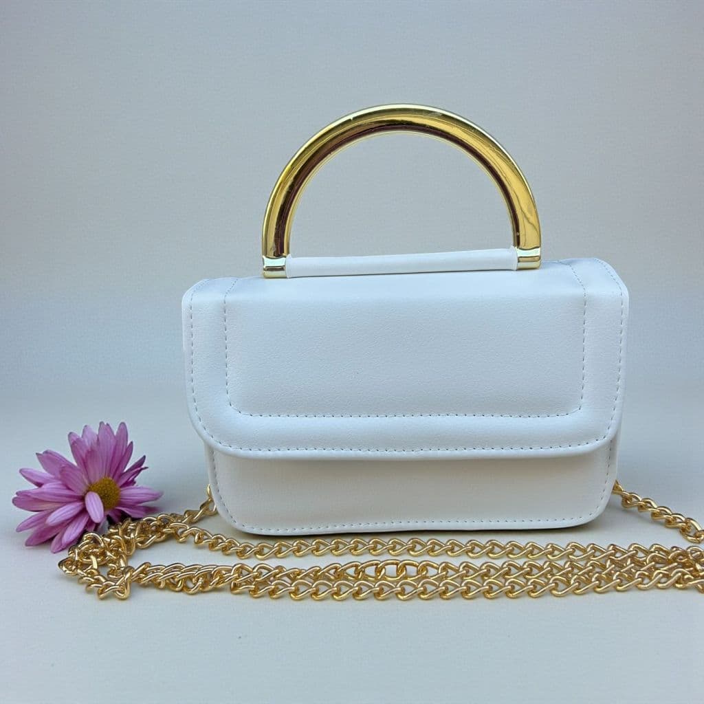 Bolsa Feminina Minimalista de corrente transversal moderna dourada