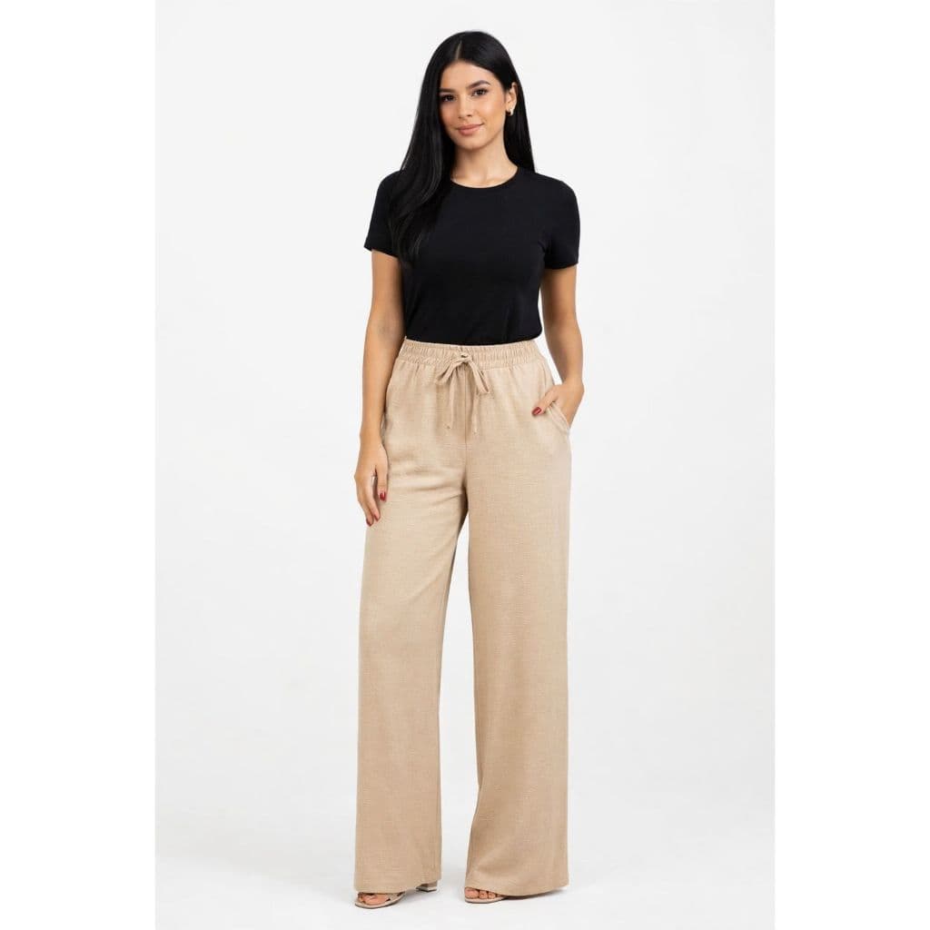 Calça Pantalona Duna Cintura Alta Com Bolso Feminina calça feminina