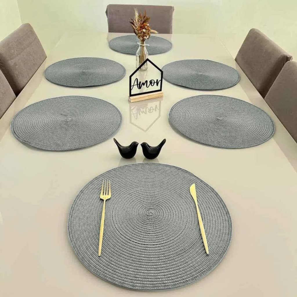 Jogo Americano Retangular ou Redondo Mesa Cozinha Sousplat Descanso De Prato 34X27,3CM Dia das Mães