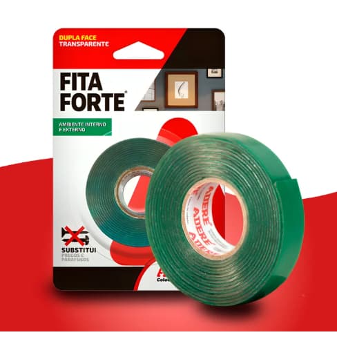 Fita Adesiva Dupla Face Transparente Adere Fixação Forte para Uso Geral