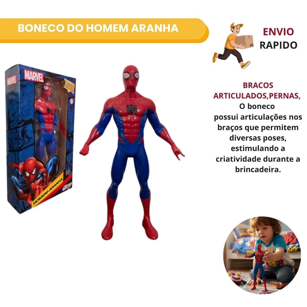 Boneco Do Homem Aranha Os Vingadores Articulados Brinquedo Com 22Cm Super Herois
