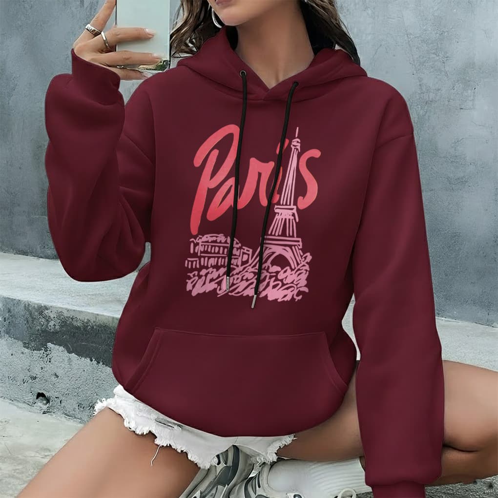 Blusa de Moletom Feminina Confortável Casual Premium Inverno Frio Modelo: Paris - Novidada/Promoção Especial