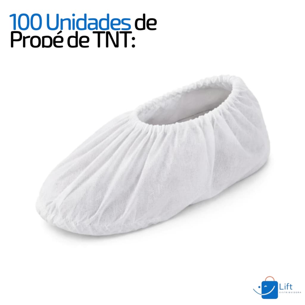 100 Uni. Sapatilha Propé c/ Elástico | Descartável em TNT - Mais Higiene e Proteção