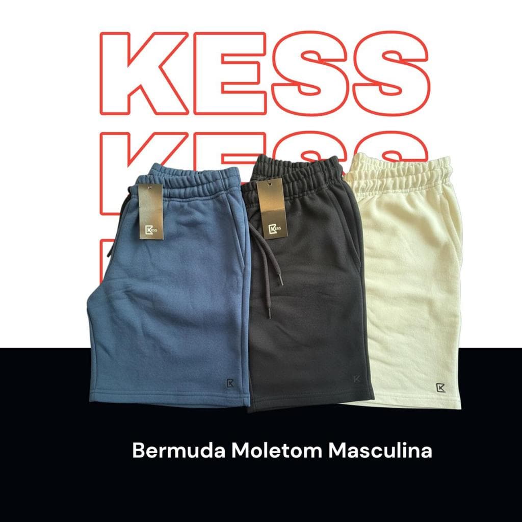 Bermuda de Moletom Masculina Com Cordão Ajustável E Tamanhos Plus Size Confortável Moderna Dia A Dia