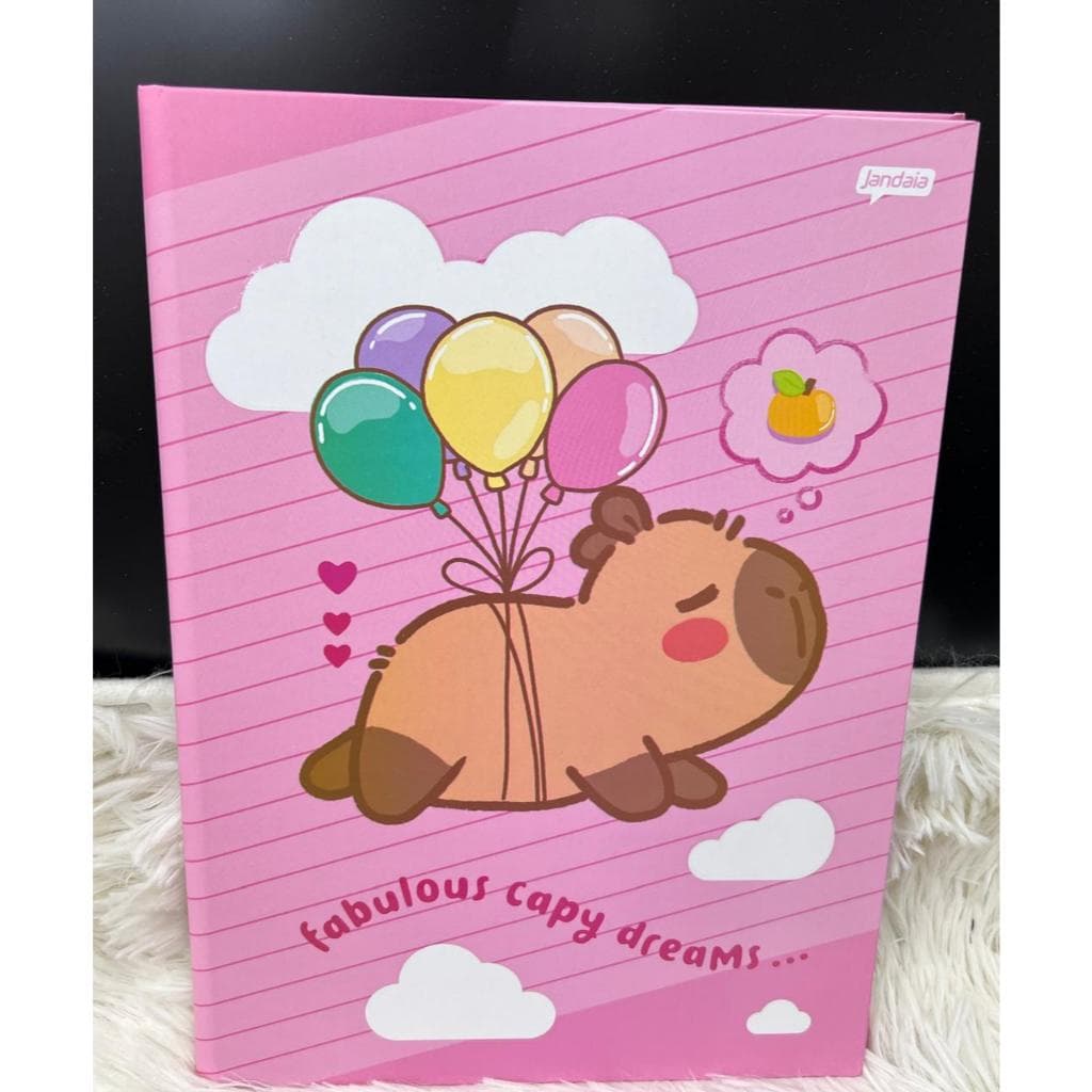 Escolar Cadernos Brochura Grande 80 Folhas Capivara Capy Vibes Jandaia Capa Dura