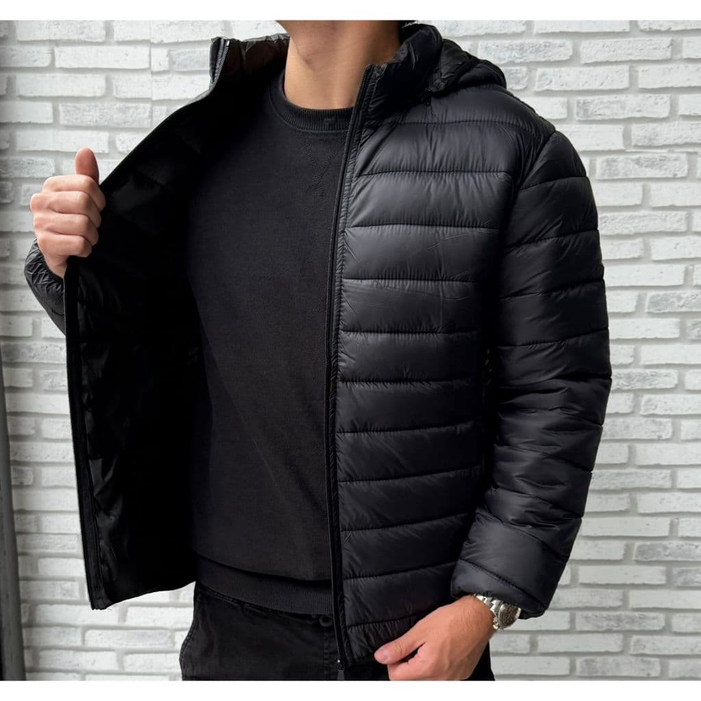 Jaqueta Roupa Masculina Modelo Bombo Jaco Estilo Puffer Moda Cor Preta Premium