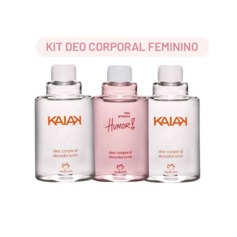 Kit com 3 refil Deo corporal Kaiak Humor Feminino Natura