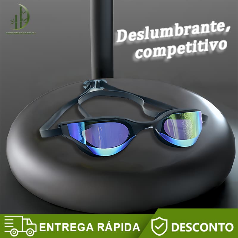 Óculos de natação para homens e mulheres，silicone ajustável  adultos，natação espelhados antiembaçantes e anti-UV