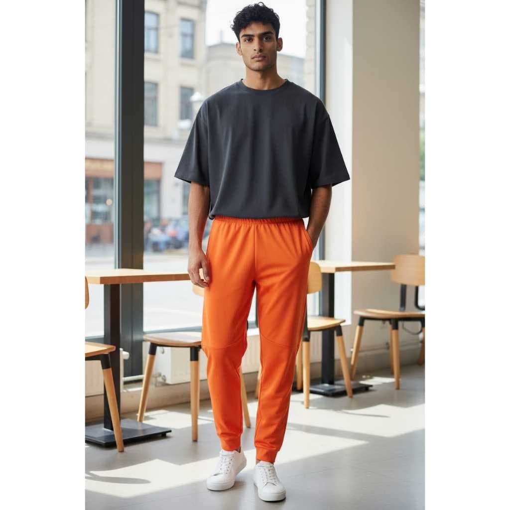 Calça Esportiva Masculina Dry Fit com Bolsos – Confortável, Leve e Estilo Esportivo Laranja