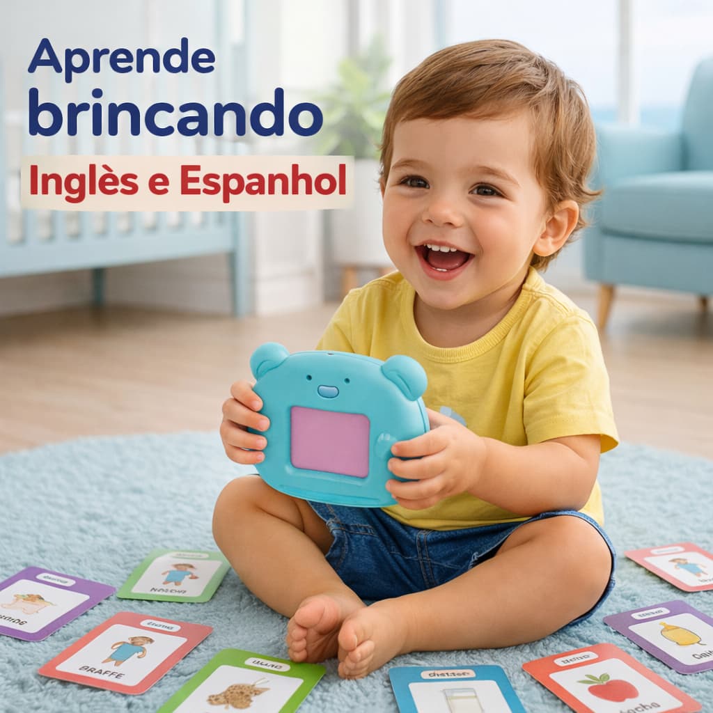 Jogo Didático Baby Ensina Inglês E Espanhol Brincando Com 224 Palavras Brinquedo Presente Criativo