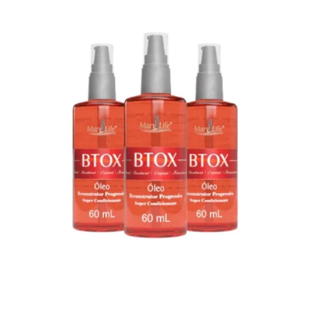 Óleo Btox Capilar Mary Life 50ml Reparador de Pontas Antifrizz Brilho Intenso Hidratação Profunda