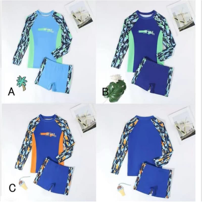 Conjunto Sunga 10-16 ANOS Juvenil   Forro Duplo + Camisa Proteção UV Estampada Verão 10 aos 16 anos BQJ-M-006,M-001