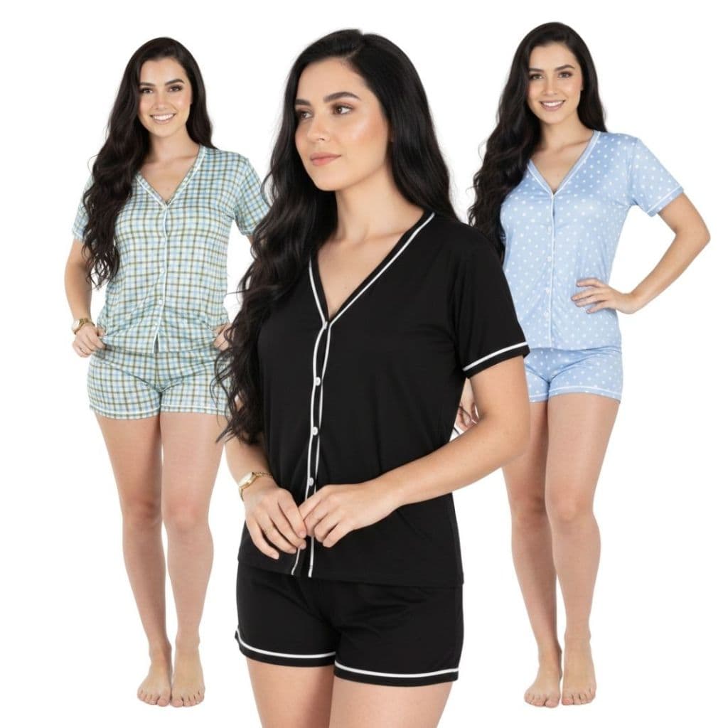 Pijama Americano luxo Cirurgico com botoes blogueirinha
