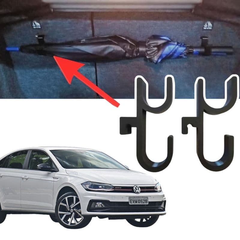 Ganchos para guarda-chuvas para o sistema ISOFIX do carro VW Nivus 02 peças