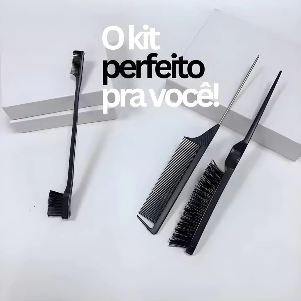 3 Pente Escova Escovinha Baby Hair Sobrancelha Cabelo Lace