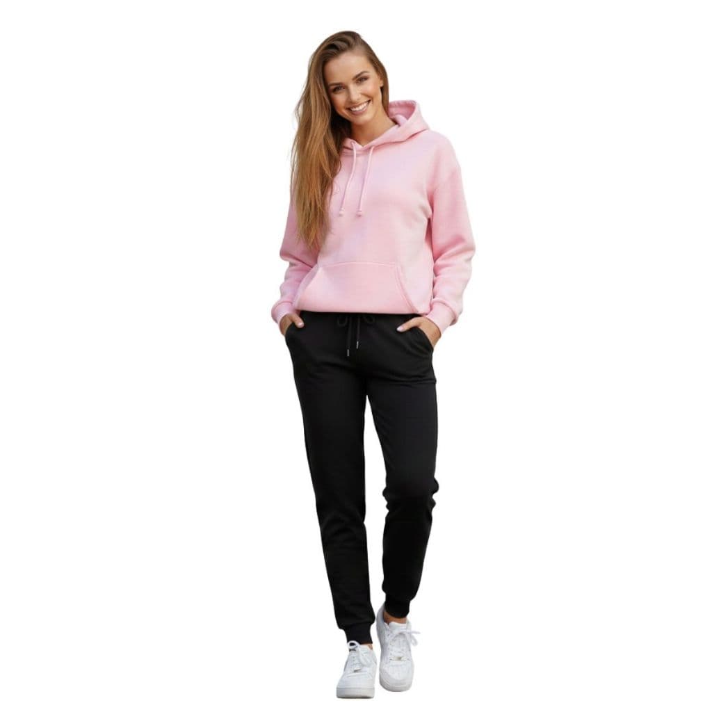Conjunto de Moletom Blusa de Frio Feminino Moletom Canguru Premium e Calça de moletom preta