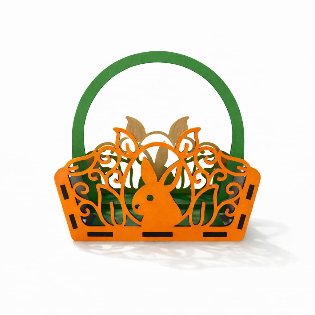 Kit 5 Mini Cesta Decorativo De Coelhinho Da Pascoa Ovos