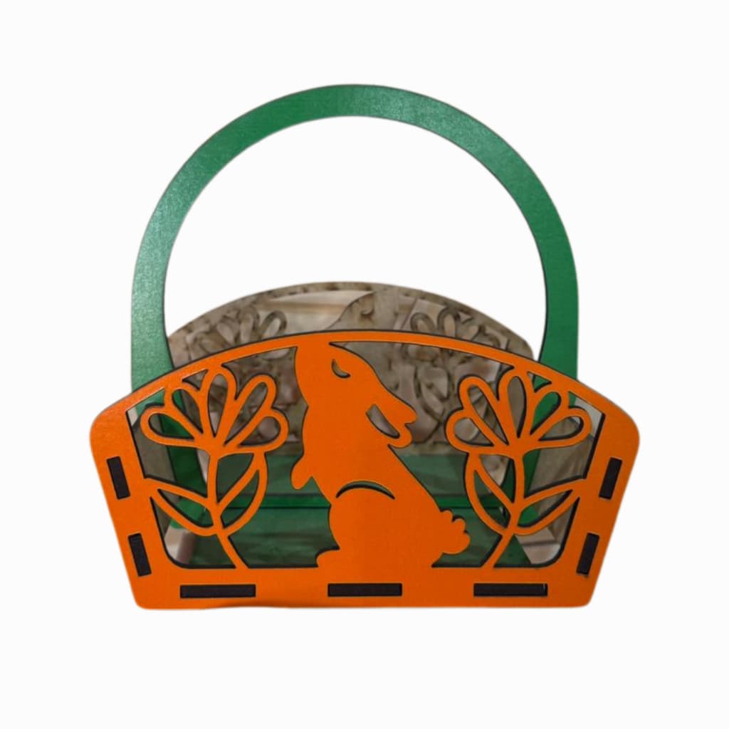 Kit 3 Mini Cesta De Coelhinho Da Pascoa Ovos Decorativo