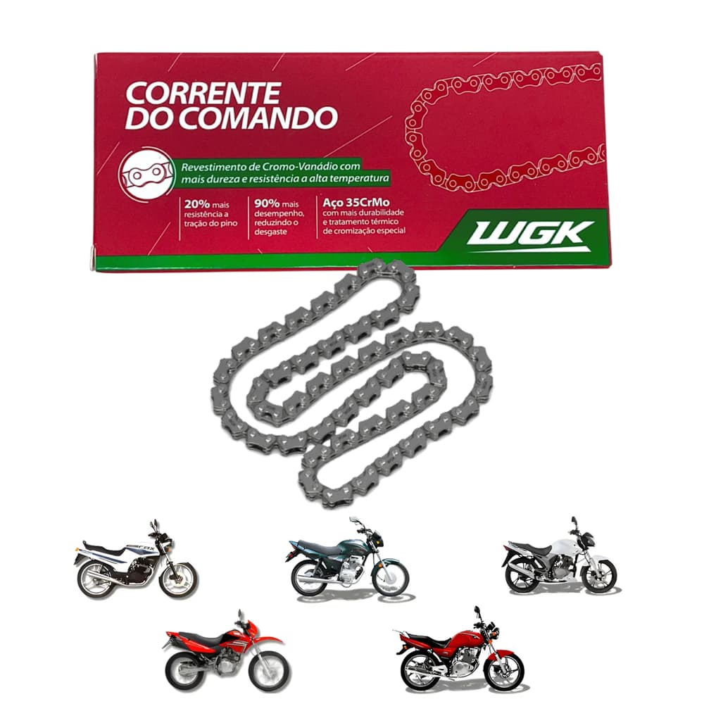 Corrente do Comando WGK CBX-150 Yes-125 NXR-150 Bros NX-150 NXR-125 Bros