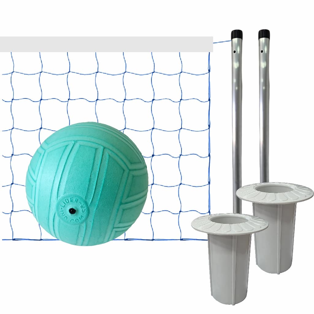 Kit Biribol Volei de Piscina com Bola + Tubos + Rede 6 M