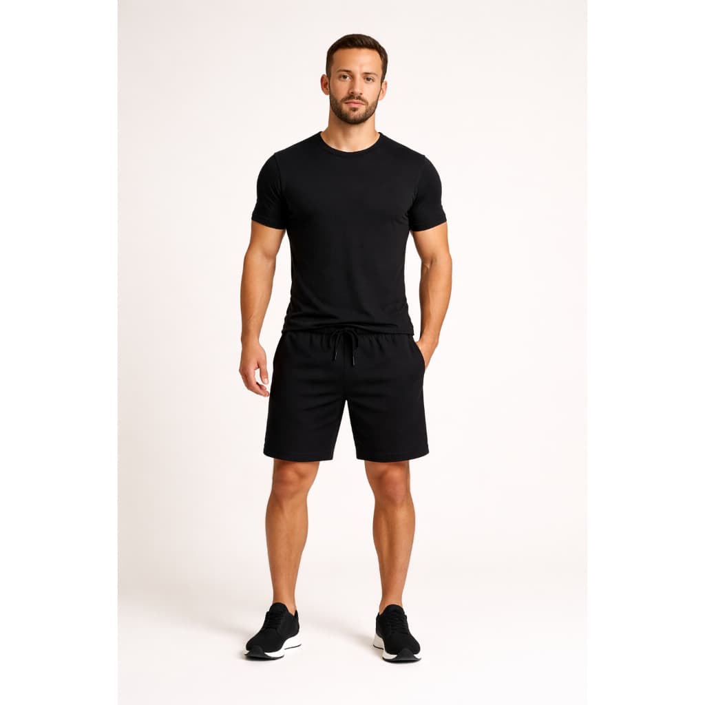 Kit Conjunto 1 Camiseta Masculina + 1 Bermuda Dry Fit Academia Básica Alta Qualidade