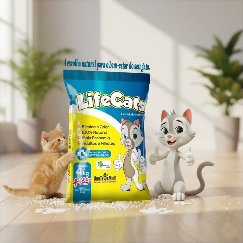 Areia Sanitária Para Gatos Lifecats 4,5 kg