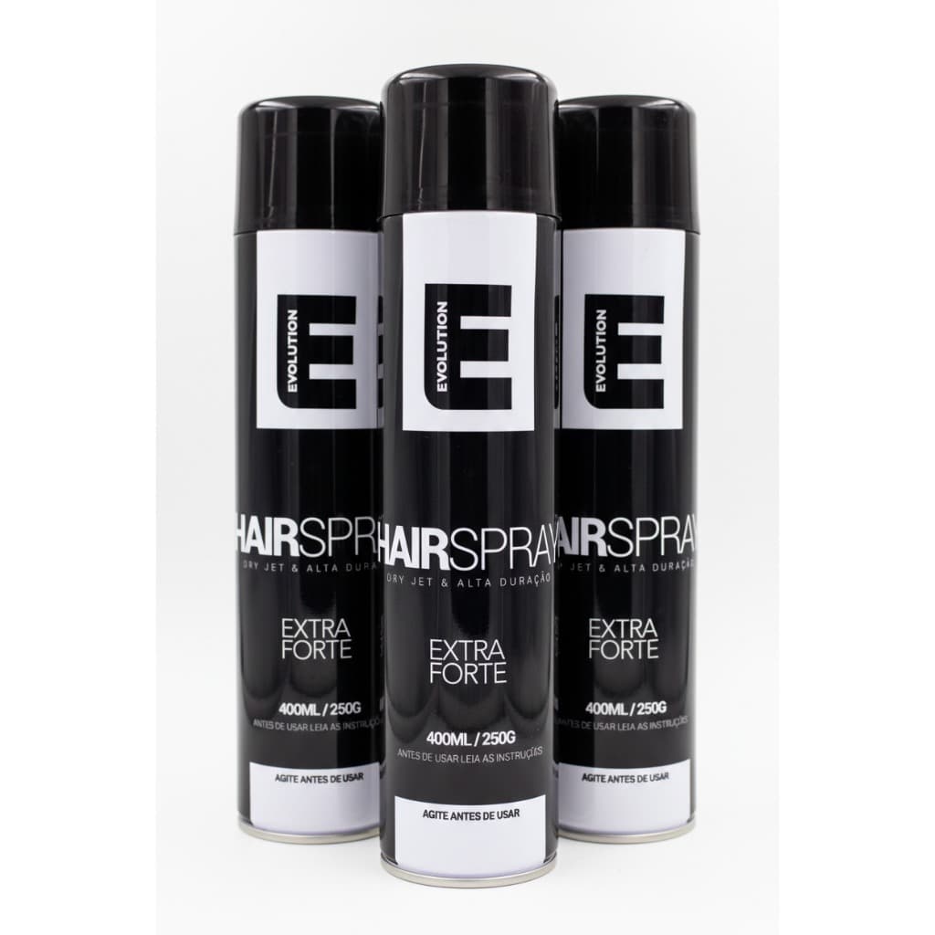 3 UNI DE HAIR SPRAY EXTRA FORTE EVOLUTION BARBER FIXAÇÃO EXTRAFORTE