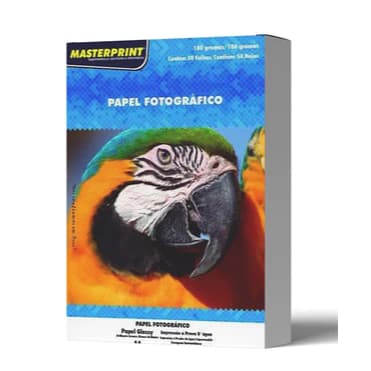 Folhas Papel Fotográfico A4 180g Brilho Masterprint ou Ninestar Não Adesivo Jato de Tinta