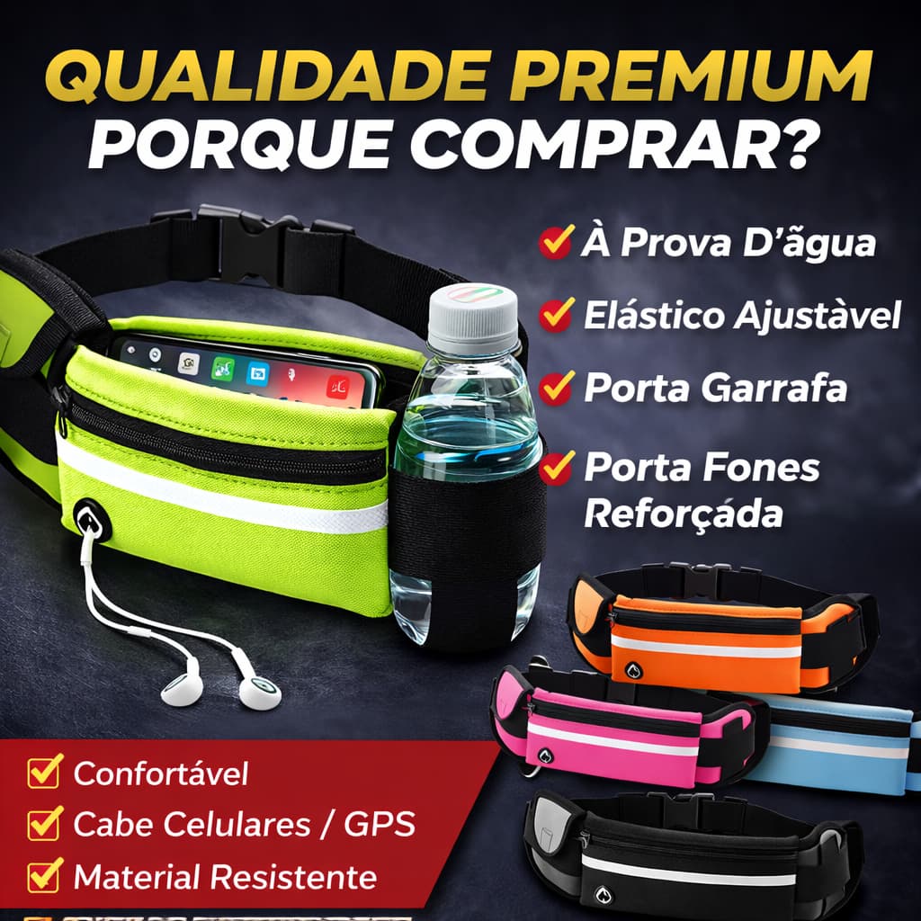 Pochete Fitness Corrida Academia Celular Bike Slim Impermeável Porta Água 19366