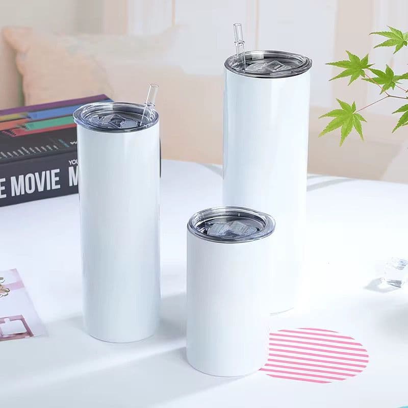 Squeeze copo Térmico 600ml – Ideal para Sublimação com tampa transparente- com canudo