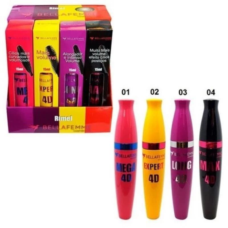 Máscara Para Cílios Rímel 4d Bella Femme BF10009A