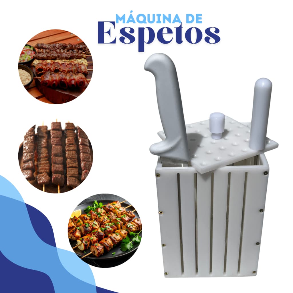 Maquina Pead profissional para 49 Espetinhos Com Faca e Espeto