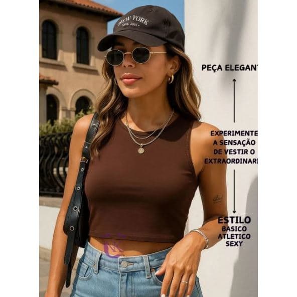 Cropped Feminino Alça Grossa Top Bali Com Forro Duplo Fitness Academia Suplex - ENVIO IMEDIATO