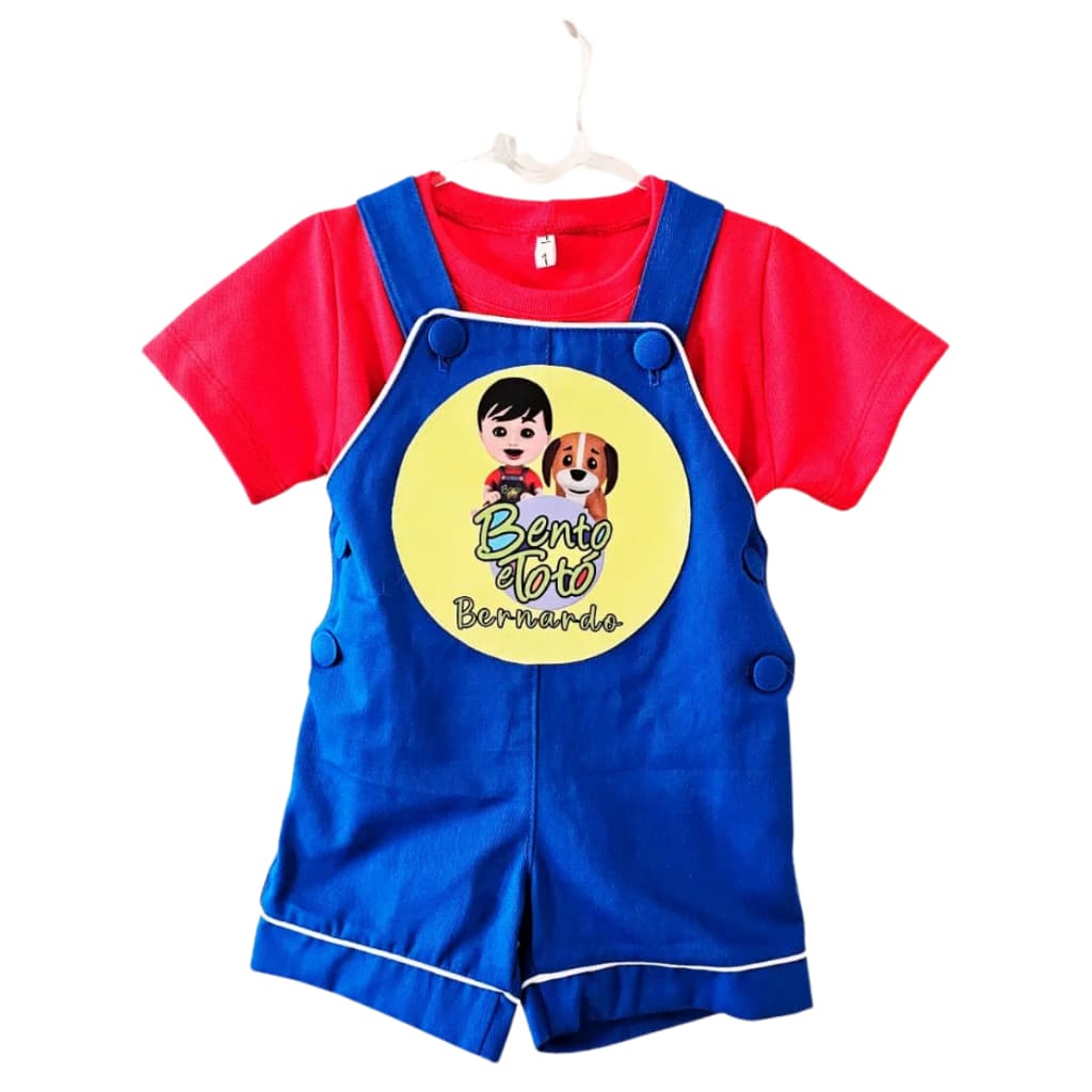 Macacão Infantil Bento e Totó Roupa Temática Menino Personagem Algodão Confortável