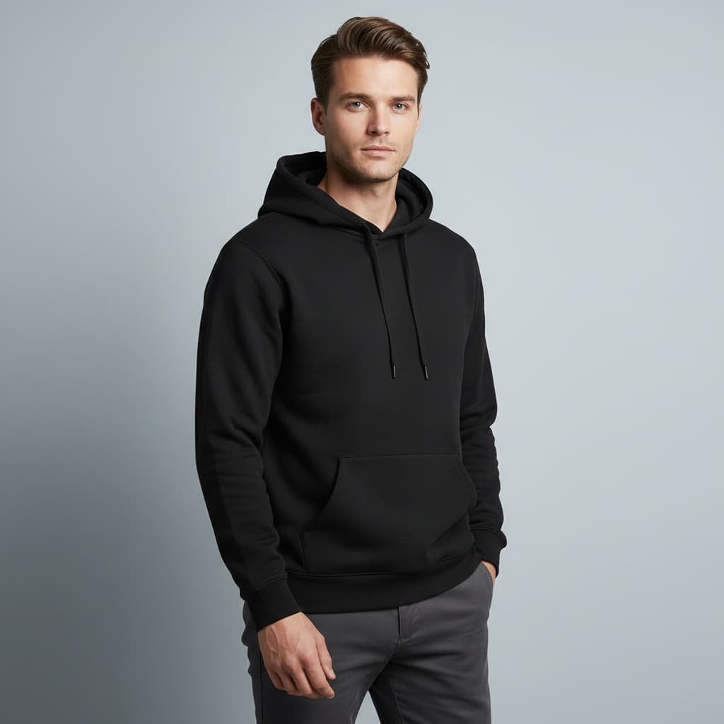 Moletom Liso Algodão Unissex Blusa De Frio Canguru Flanelado Inverno Frio