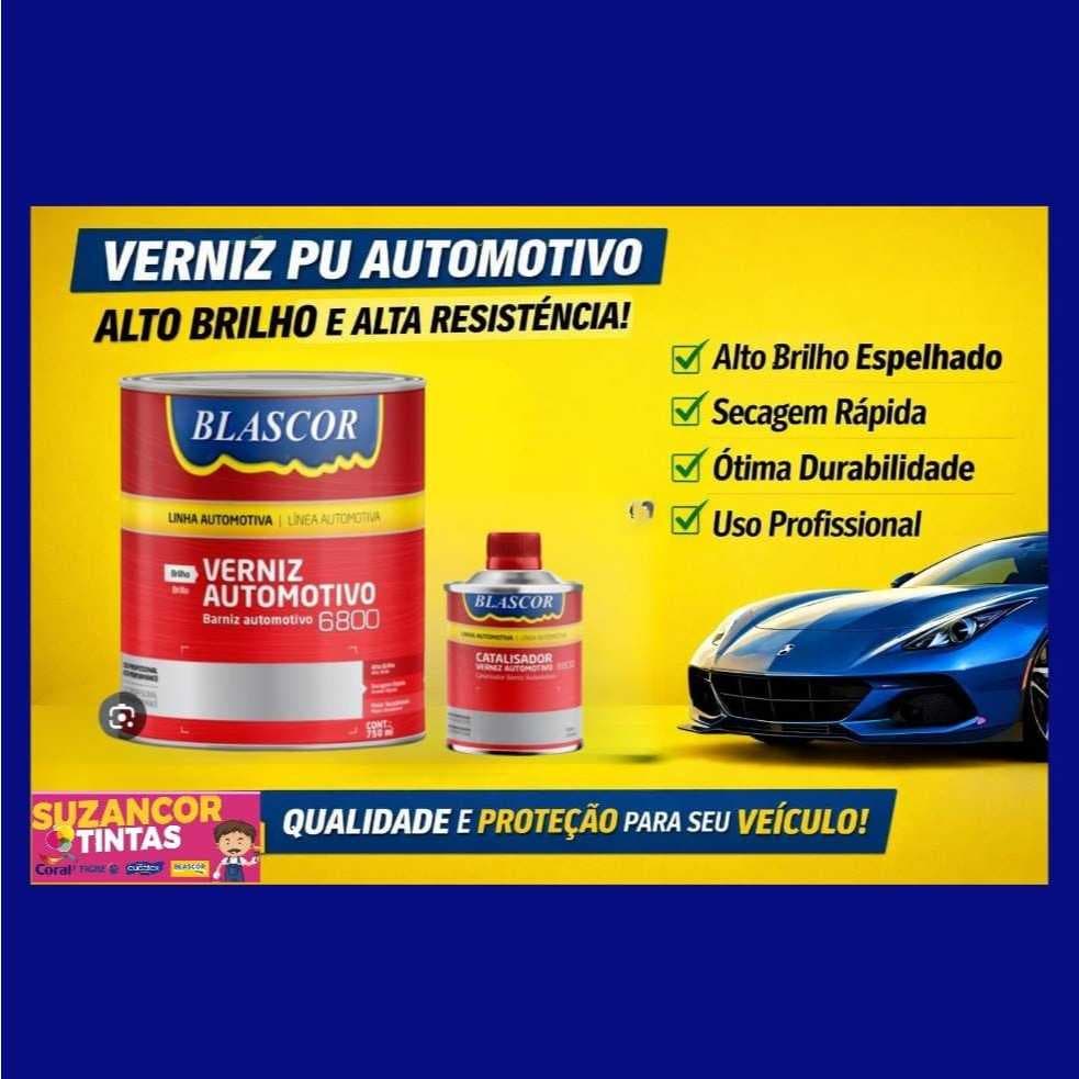 Kit Verniz 6800 P.U Automotivo Bi Componente Blascor com Catalizador