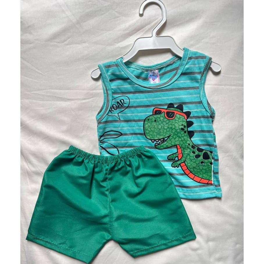 Conjunto Regata + Short Menino Bebê 1 á 4 meses