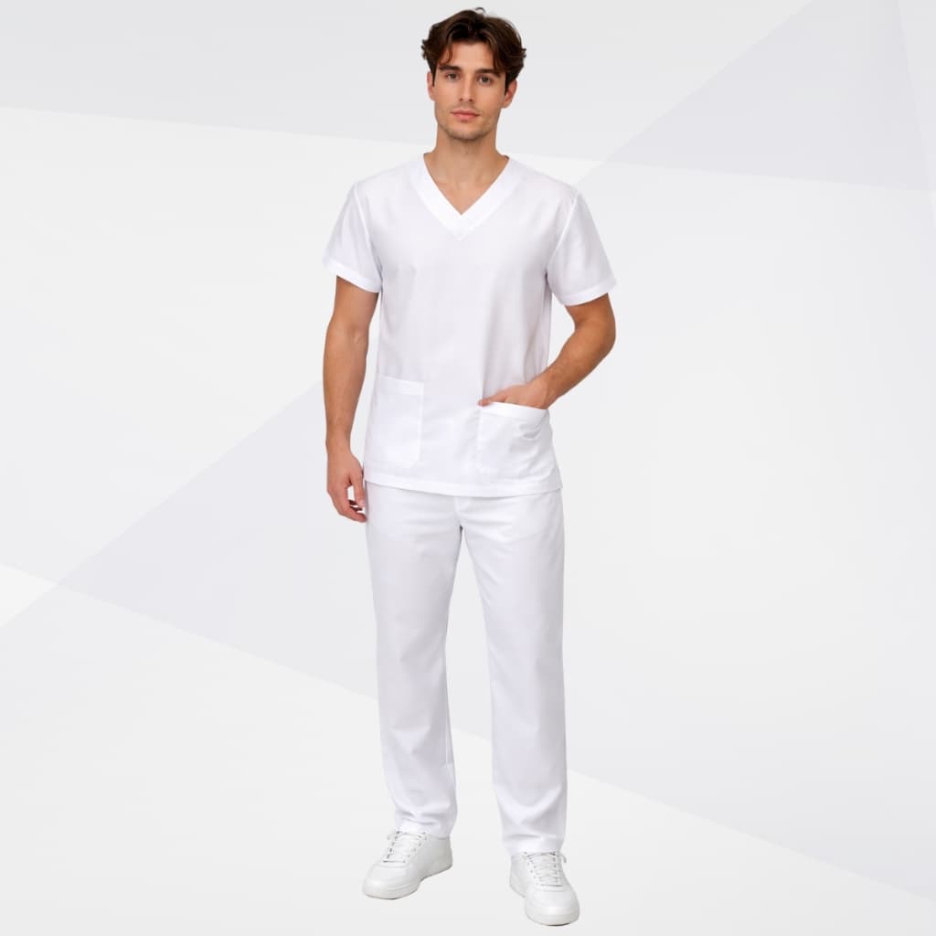 Conjunto Scrub Oxford Masculino Pijama Hospitalar Uniforme Privativo Enfermagem Veterinária Saúde