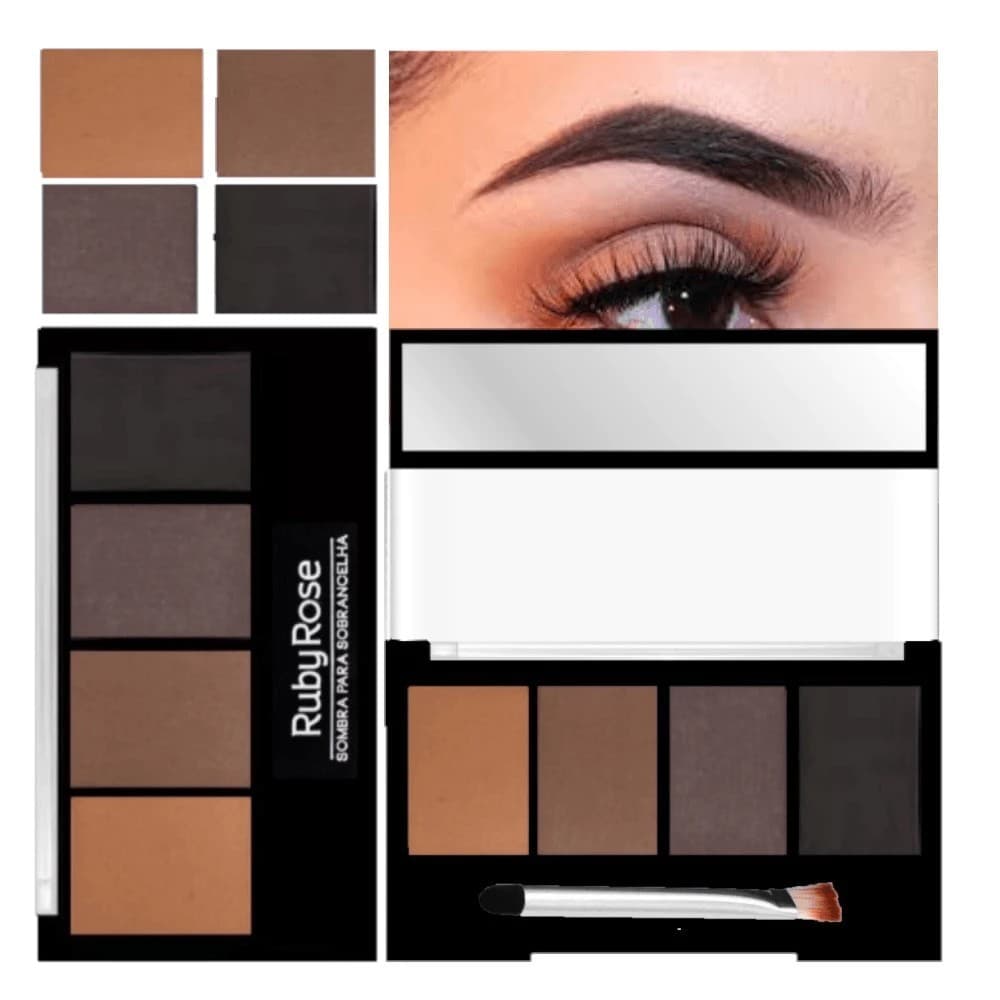Paleta de Sombra Para Sobrancelhas Ruby Rose - Trio de Sombras