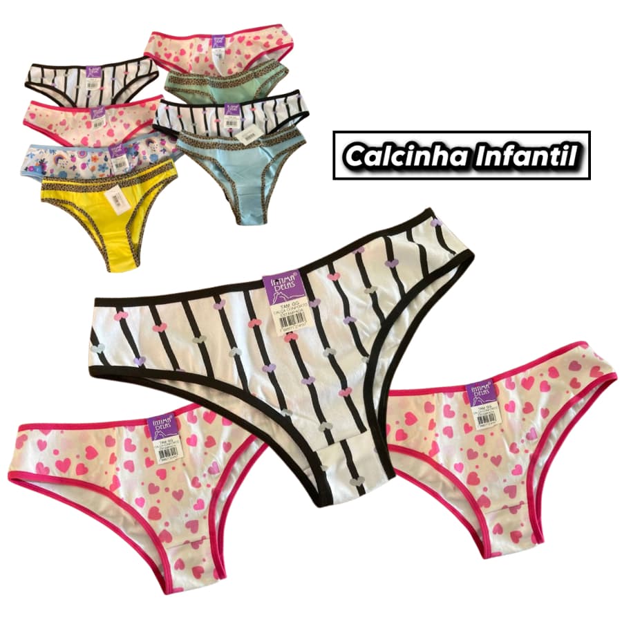 Calcinha Infantil Estampada Confortável – Algodão, Macia e Ajuste Perfeito