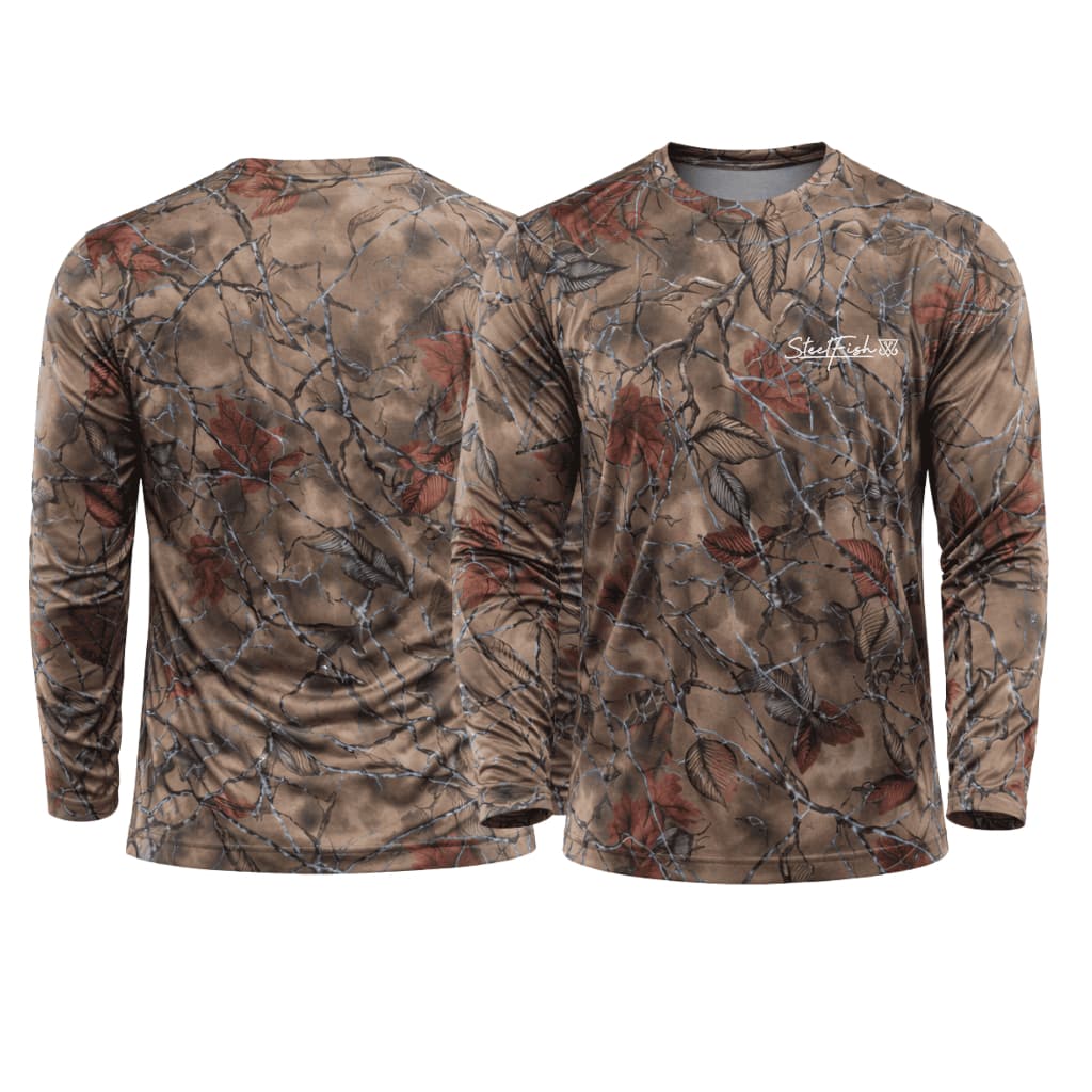 Camisa de Pesca  Folhas Proteção UV50  Térmica Caça Esporte
