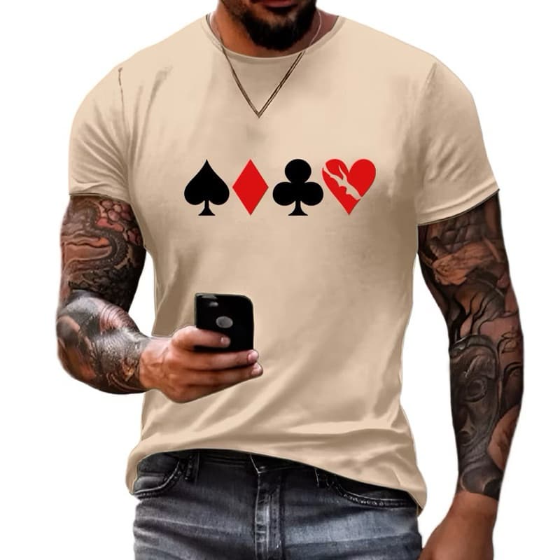 Camiseta Unissex Algodão Naipes Baralho Blusa Gola Redonda