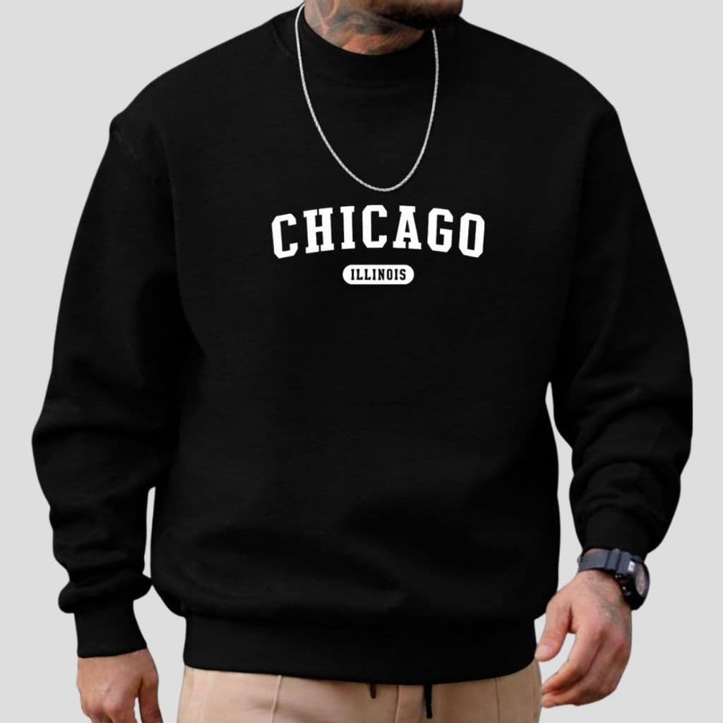 Moletom Masculino Algodão Chicago Casaco Flanelado Blusa De Frio Oferta Envio Imediato
