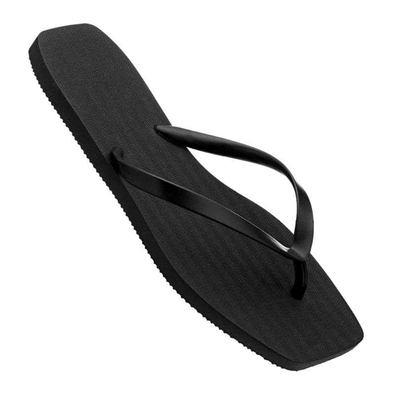 Chinelo Feminino Quadrado Básico Preto Confortável