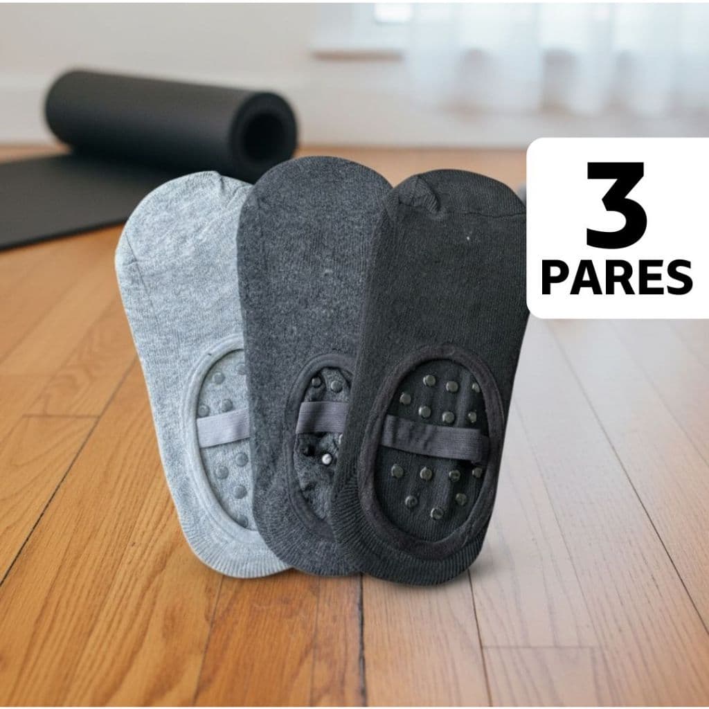 Kit 3 Pares Meia Pilates Antiderrapante Sapatilha Feminina p/ Yoga Academia Hidroginástica 35-40