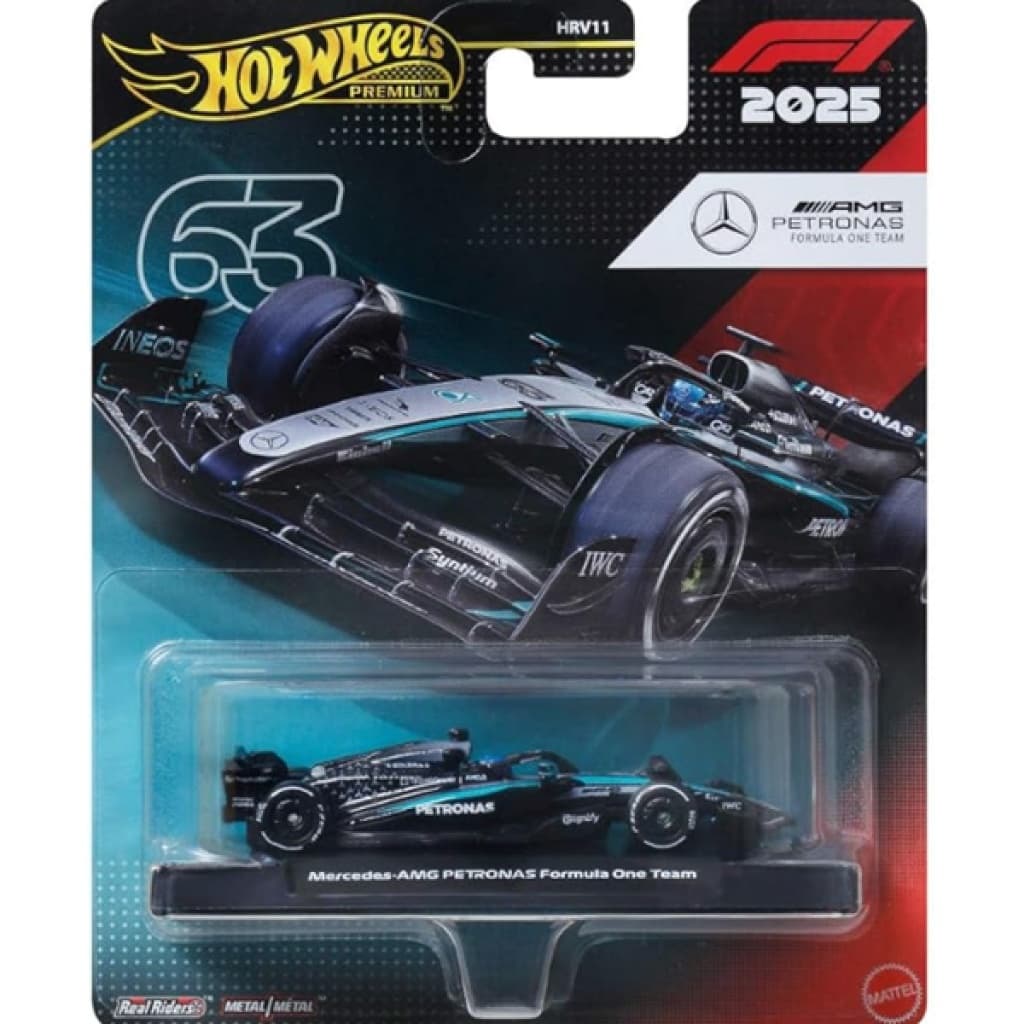 F1 Premium Hot Wheels Surpresa1:64 Sortido: Mercedes AMG, Red Bull Racing, Hass MoneyGram, RBR Visa Cash Temporada 24/25